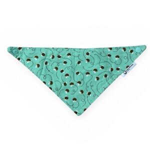 Lucky’s Blankets & more Bee Print Snap-On small Dog cat pet Bandana Teal green